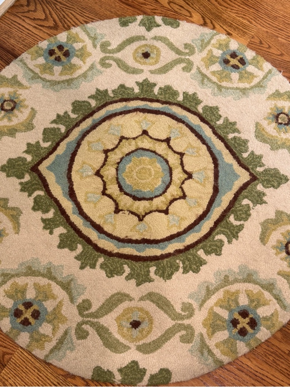 Round Rug Medallion Floral 36 inch